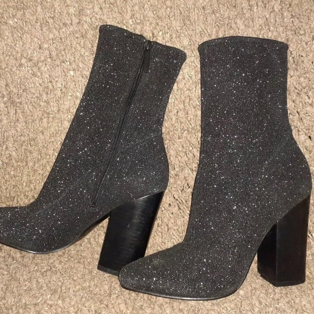 KENDALL & KYLIE-Hailey Sparkly Glitter Sock Bootie -Sz 8.5-NWOB Retail 175.00 - Picture 2 of 6
